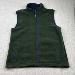 Cabelas Deep Pile Polartec Fleece Vest Men Large Tall Green Zip Sherpa Canada